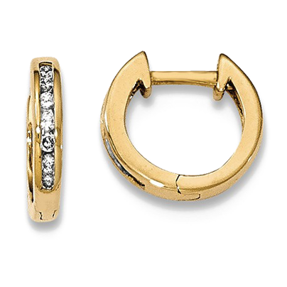 Round gold and diamond earrings Round gold and diamond earrings