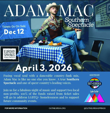 Adam Mac will headline at the Auditorium on April 3.