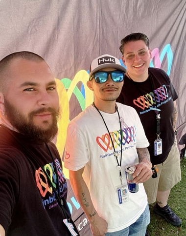 Chris Sederburg, Teegan Mauter & Debby Sadok, former volunteers at Rainbow Youth Project USA, who allege the community was defrauded by Lance Preston. Photo provided.