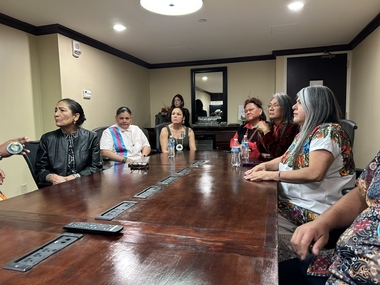 Former Interior Secretary under President Biden, Deb Haaland (left), meets with Two-Spirit leaders. Former Interior Secretary under President Biden, Deb Haaland (left), meets with Two-Spirit leaders.