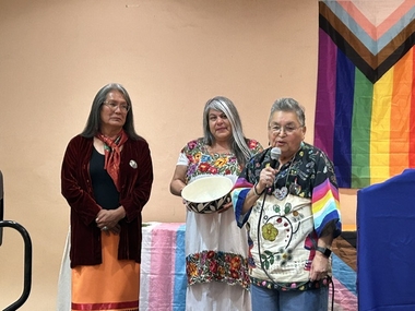 Two-Spirit healer Sharon Day is awarded the Two-Spirit Lifetime Achievement Award. Two-Spirit healer Sharon Day is awarded the Two-Spirit Lifetime Achievement Award.