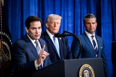 Secretary of State Marco Rubio addresses the press at Mar-a-Lago. Photo by the White House. Secretary of State Marco Rubio addresses the press at Mar-a-Lago. Photo by the White House.