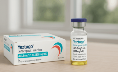 Yeztugo: 96–100% effective in clinical trials and currently the longest-acting PrEP option available. Yeztugo is administered every 6 months. Gilead photo. 