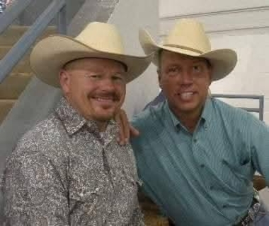 Jeff Germany (r) with lifelong friend and fellow rodeo participant, “Edd.” Photo provided. 
