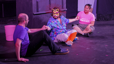 2022 Theatre Crude Fringe Festival Matthew Percival, Nicholas Bartell, Ashley Mandanas in “The CatMaster Cycle” by Cat Pitt. Photo by Dennis Spielman. 2022 Theatre Crude Fringe Festival Matthew Percival, Nicholas Bartell, Ashley Mandanas in “The CatMaster Cycle” by Cat Pitt. Photo by Dennis Spielman.